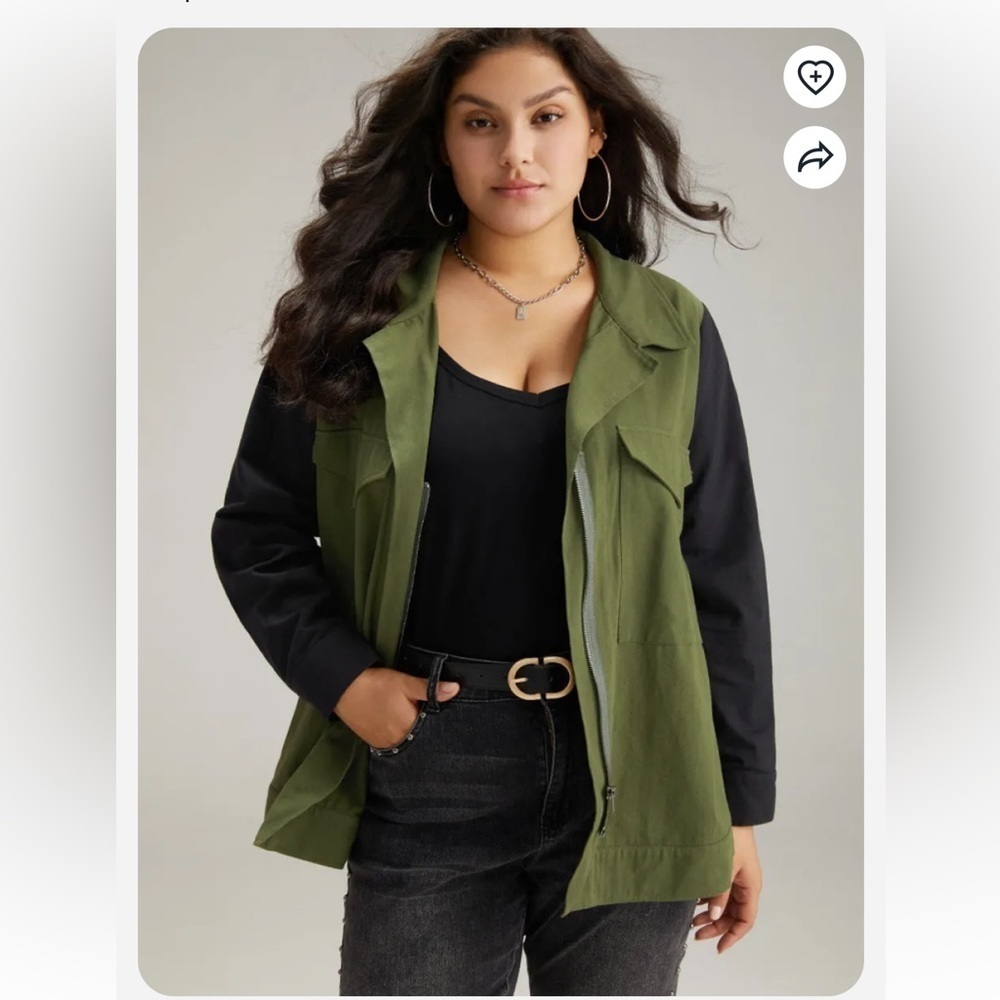BloomChic Size M Olive and Black Women's Jacket us size 10